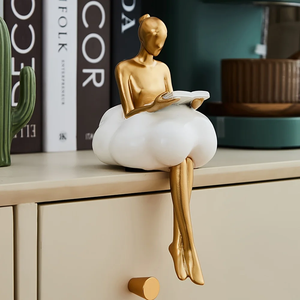 Desk Setup Girl - Chmura dziewczyna rzeźba abstrakcyjna figura figura