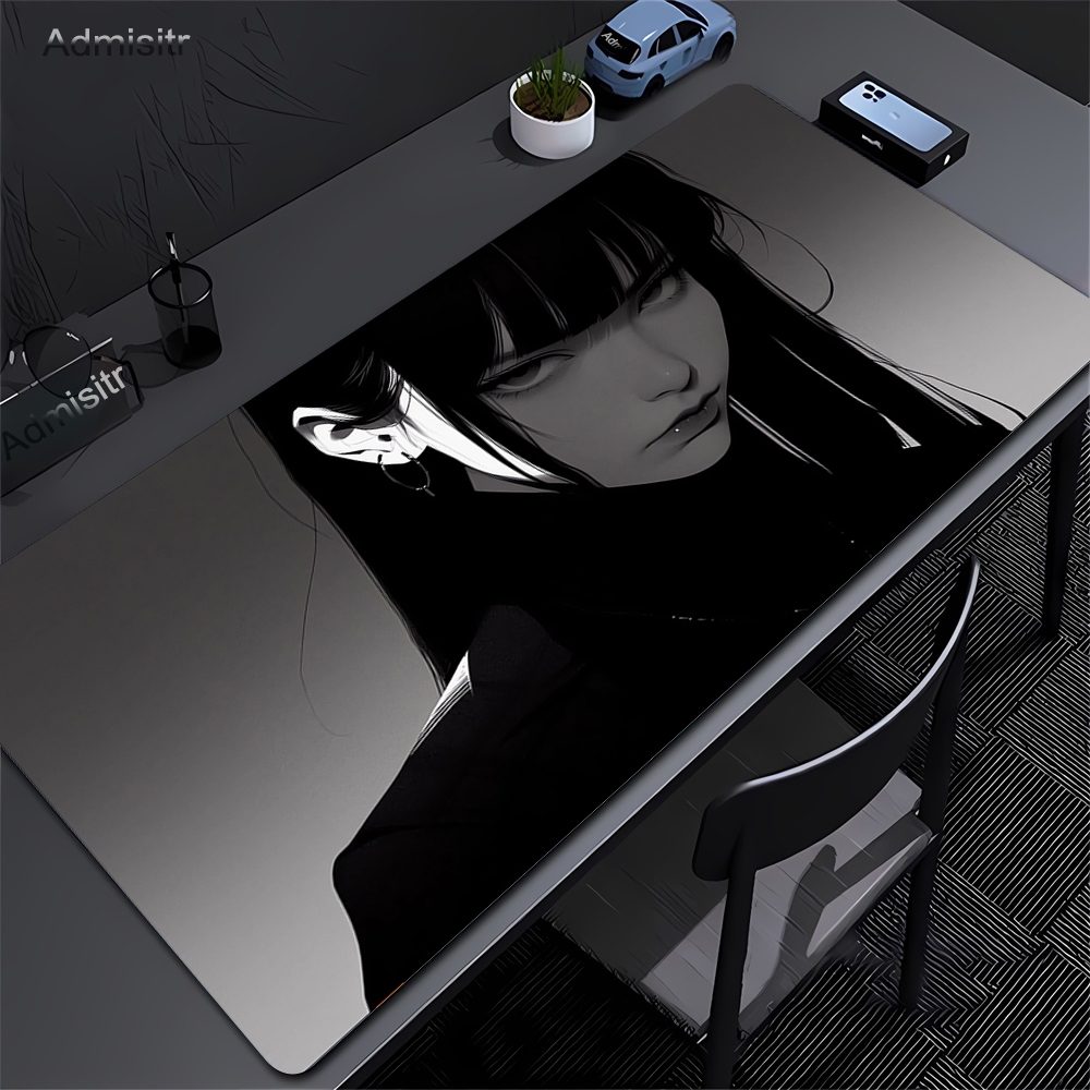 Desk Setup Pink - Czarna mata na stół Anime Dark