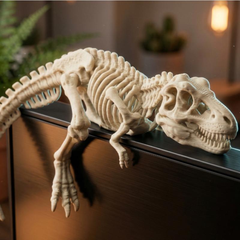 Desk Setup Gift Ideas - Śpiący Tyranozaur Rex Monitor Ornament Urocza