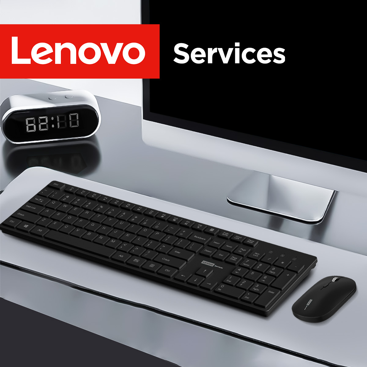 Desk Setup Keyboard - Bezprzewodowy zestaw klawiatura i mysz Lenovo