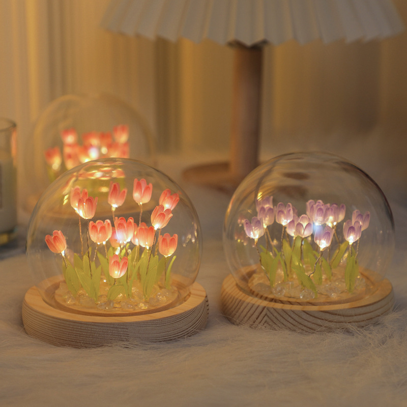 Desk Setup Lamp - Ręcznie robiona lampka nocna z tulipanem