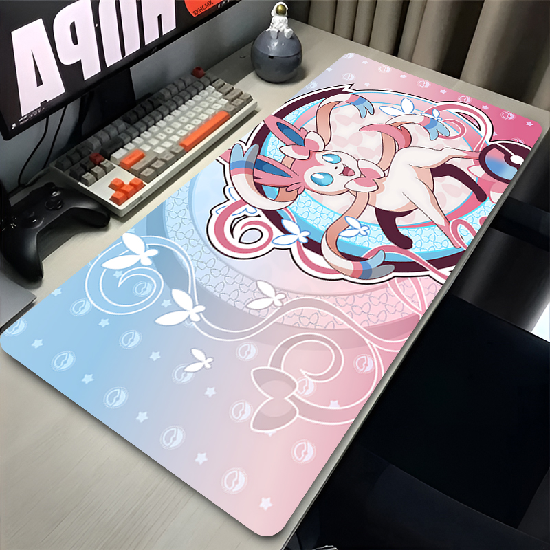 Desk Setup Pink - Duża Różowa Urocza Podkładka Pod Mysz