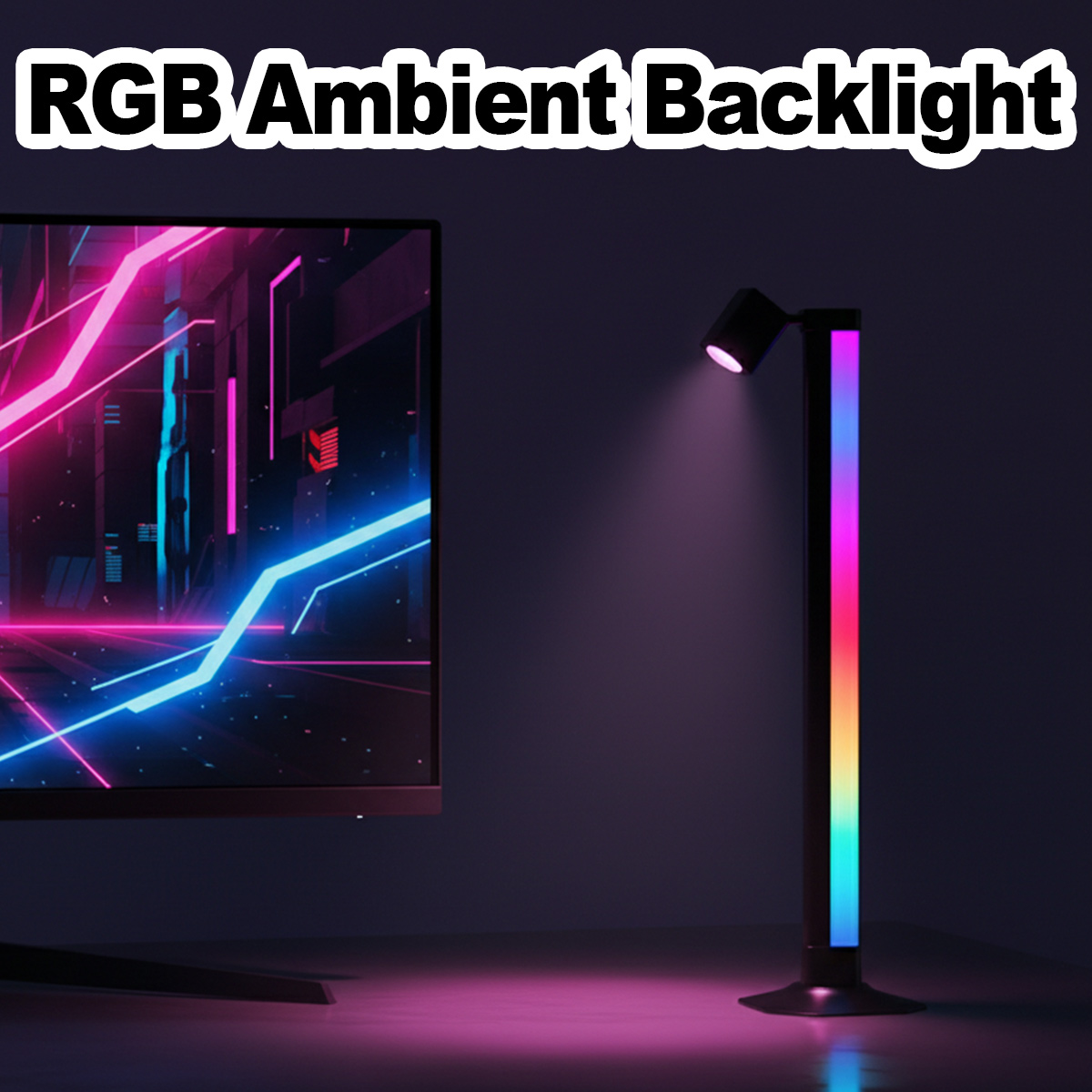 Desk Setup Background - Inteligentna listwa świetlna LED RGB z