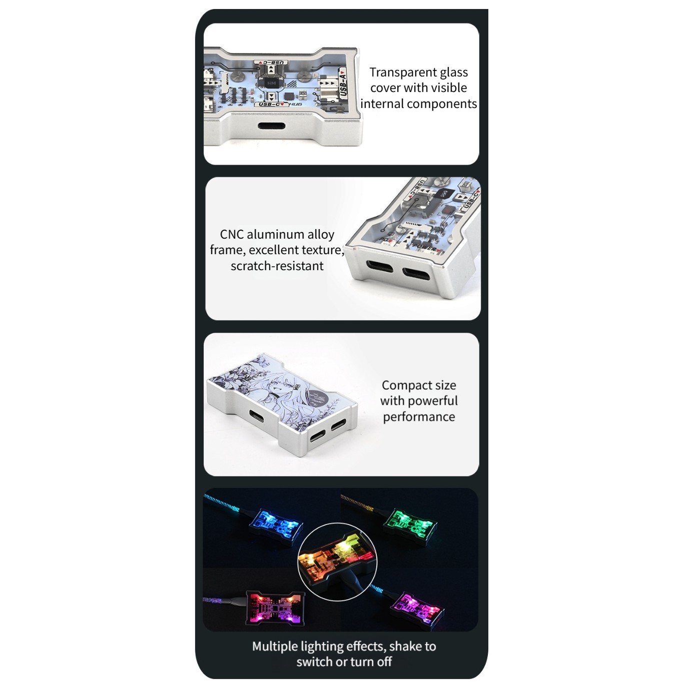 Hub USB RGB 2 wejścia 3 wyjści – Desk Setup Keyboard recenzja i cena