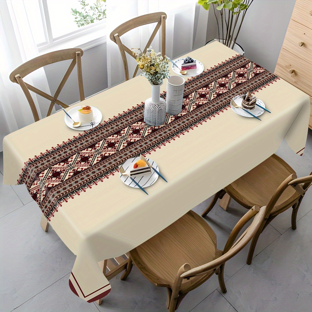 Obrus z beżowym tłem i etniczn – Desk Setup Background recenzja i cena