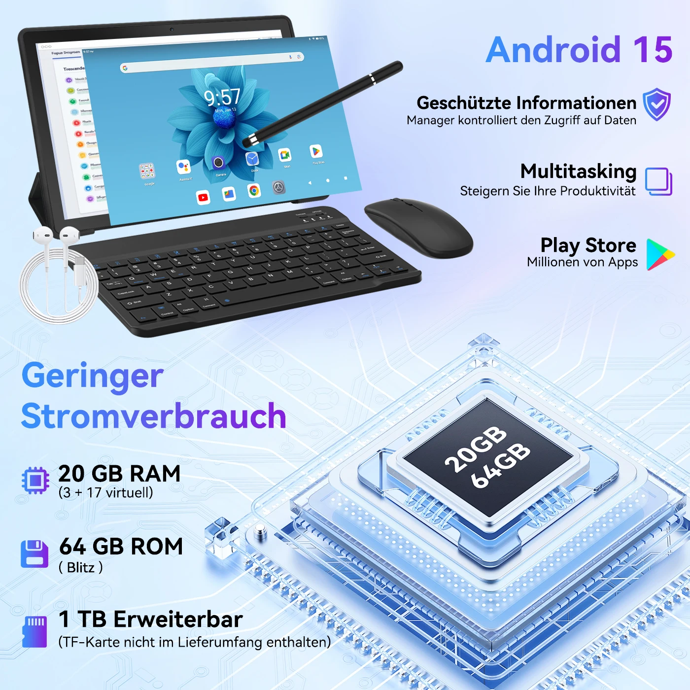 Tablet URAO z Androidem 15, 10 – Desk Setup Keyboard recenzja i cena